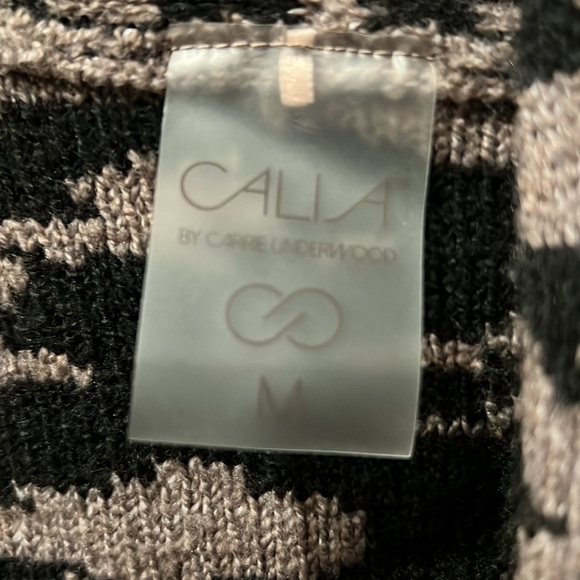 Calia by Carrie Underwood Long Cardigan Sweater w/pockets Sz M Brown/Black Print - Picture 2 of 5